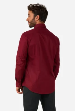 Heren OppoSuits Casual Overhemden|Effen Gekleurde Overhemden|Blazing Burgundy