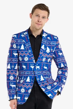 Heren OppoSuits Kerst Blazers|Blue Christmas Nordic
