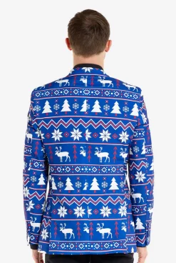 Heren OppoSuits Kerst Blazers|Blue Christmas Nordic