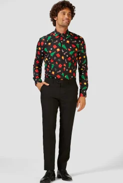 Heren OppoSuits Casual Overhemden|Christmas Icons Black