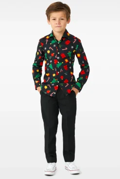 OppoSuits Casual Overhemden|Kerst Overhemden|Christmas Icons Black