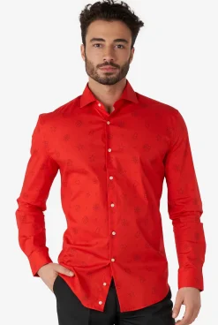 Heren OppoSuits Casual Overhemden|Christmas Icons Red