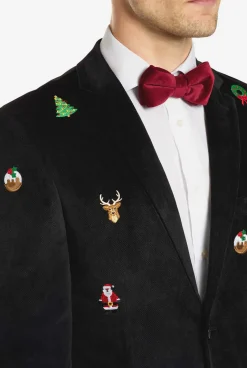 Heren OppoSuits Deluxe Blazers|Kerst Blazers|Christmas - X-Mas Icons - Black
