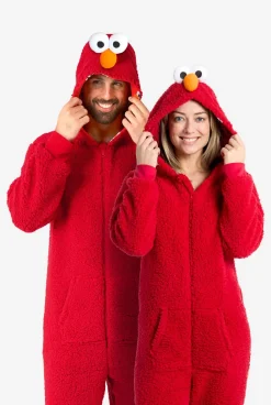DAMES OppoSuits Karakter Onesies|Effen Gekleurde Onesies|Elmo