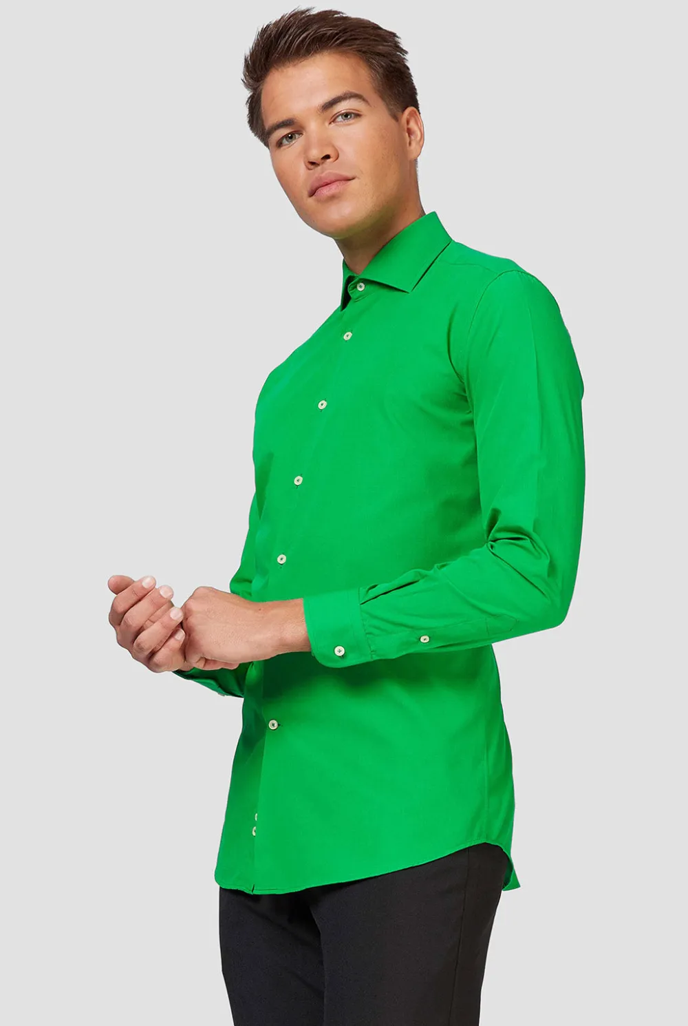 Heren OppoSuits Effen Gekleurde Overhemden|Evergreen