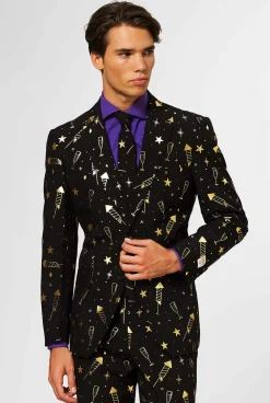 Heren OppoSuits Glimmende Pakken|Kerstpakken|Fancy Fireworks