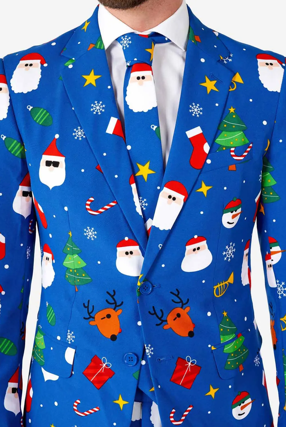 Heren OppoSuits Kerstpakken|Festivity Blue