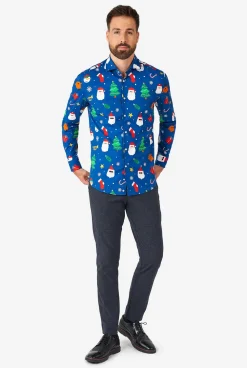 Heren OppoSuits Casual Overhemden|Festivity Blue