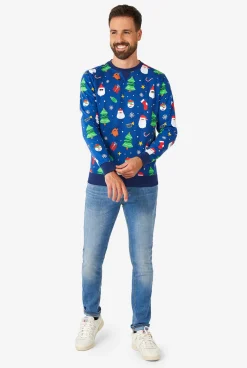 Heren OppoSuits Kerst Sweaters|Festivity Blue