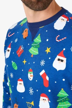 Heren OppoSuits Kerst Sweaters|Festivity Blue