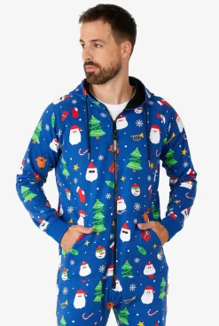 DAMES OppoSuits Printed Onesies|Effen Gekleurde Onesies|Festivity Blue