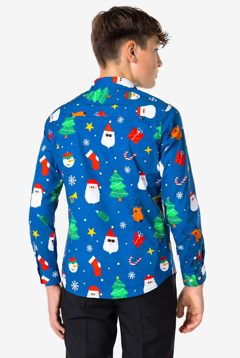 OppoSuits Casual Overhemden|Kerst Overhemden|Festivity Blue