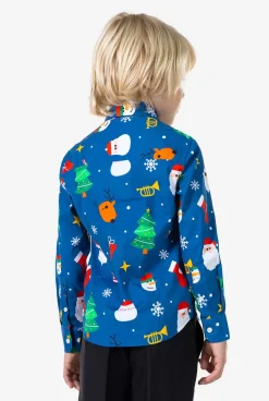 OppoSuits Casual Overhemden|Kerst Overhemden|Festivity Blue