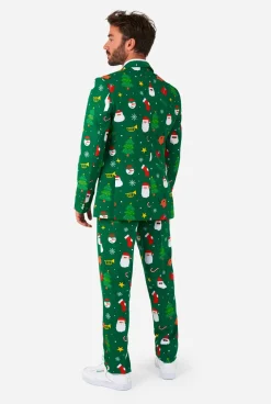Heren OppoSuits Kerstpakken|Festivity Green