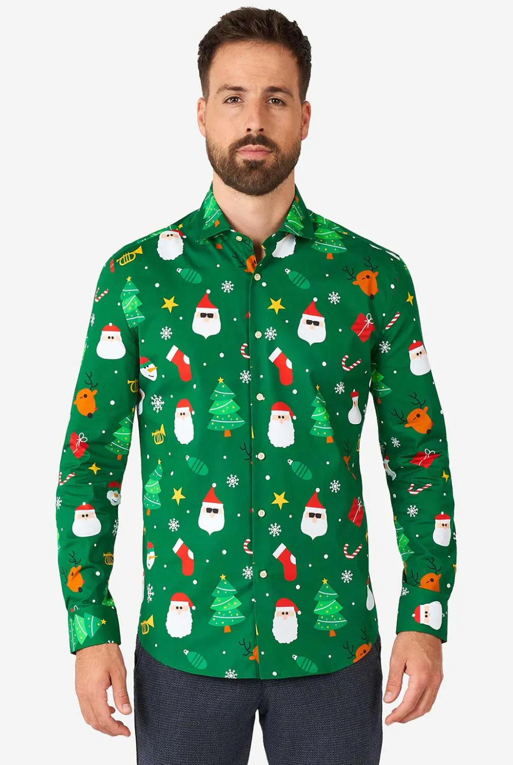 Heren OppoSuits Casual Overhemden|Festivity Green