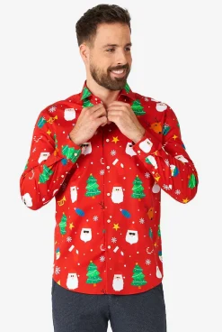Heren OppoSuits Casual Overhemden|Festivity Red