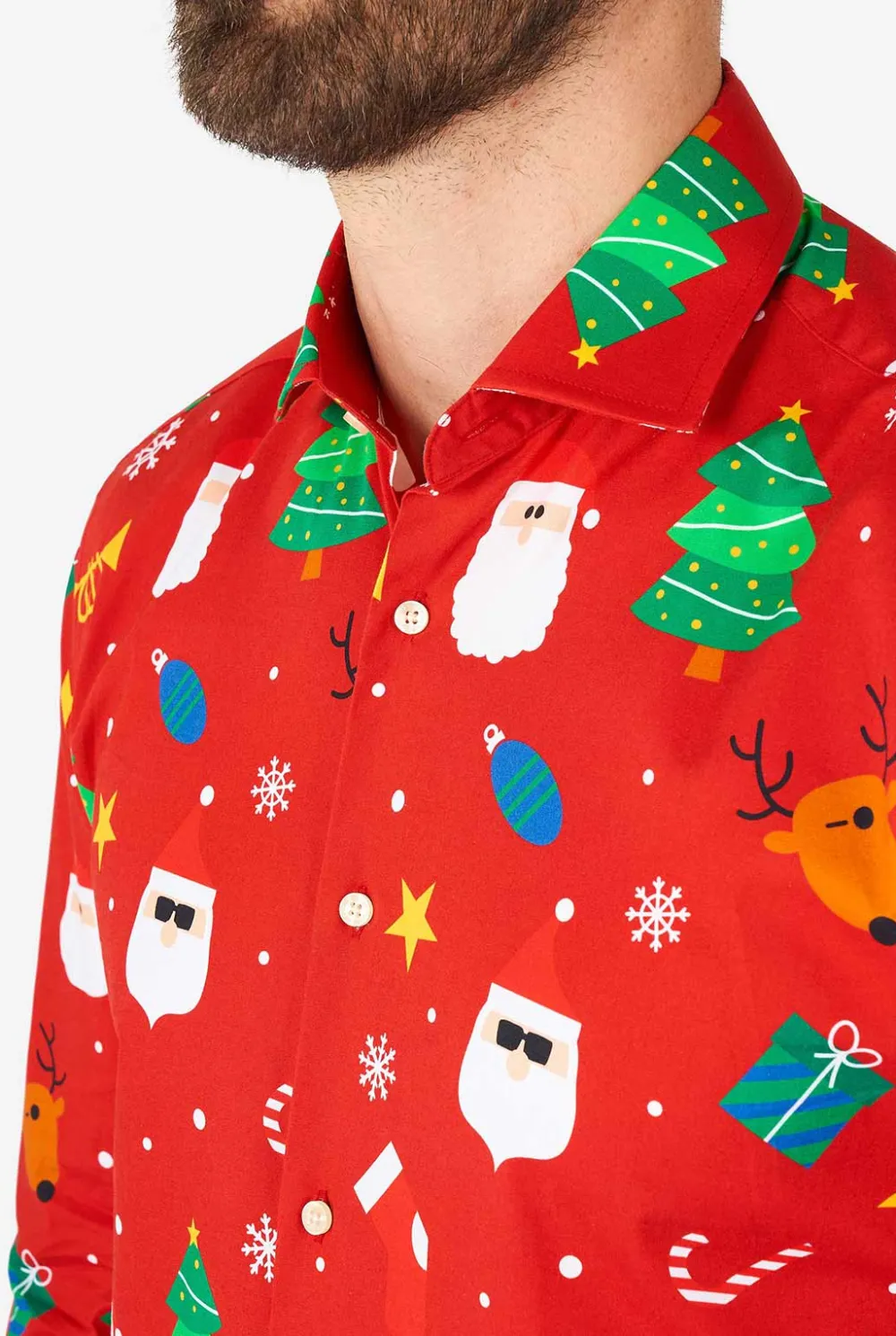 Heren OppoSuits Casual Overhemden|Festivity Red