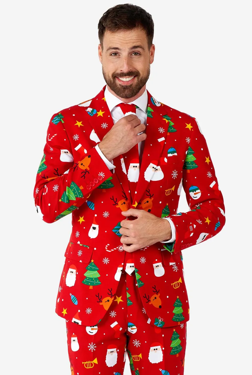 Heren OppoSuits Kerstpakken|Festivity Red