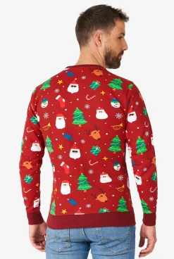 Heren OppoSuits Kerst Sweaters|Festivity Red