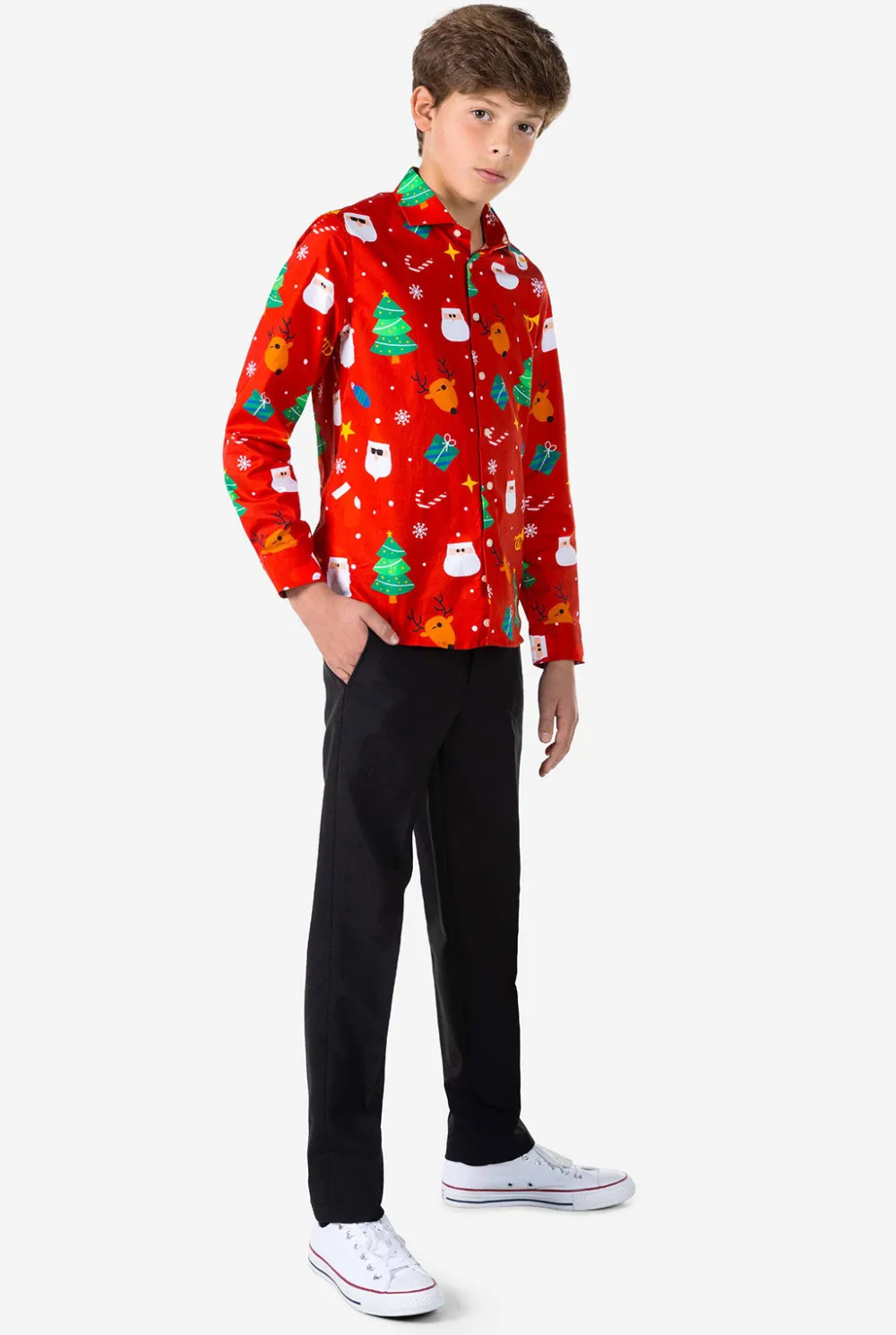 OppoSuits Casual Overhemden|Kerst Overhemden|Festivity Red