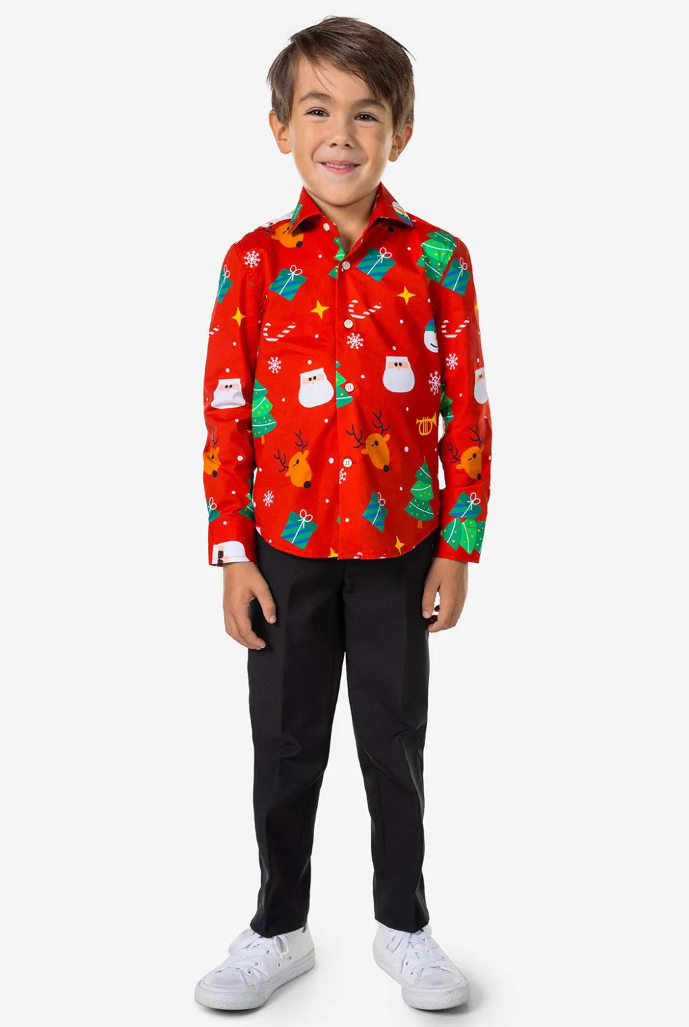 OppoSuits Casual Overhemden|Kerst Overhemden|Festivity Red