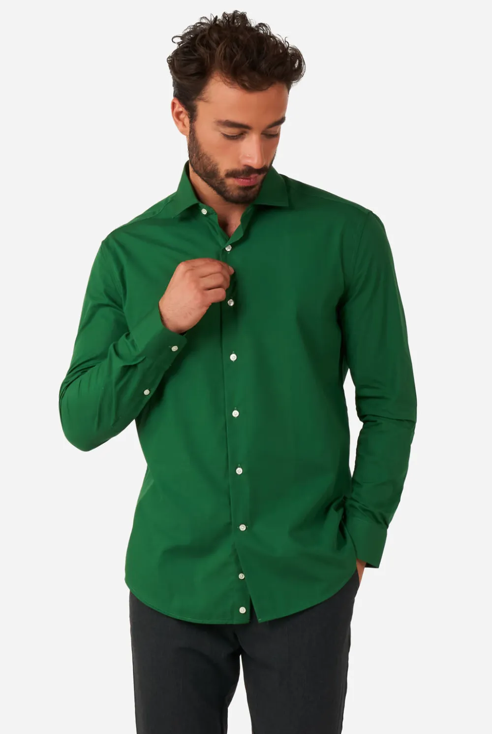 Heren OppoSuits Effen Gekleurde Overhemden|Glorious Green