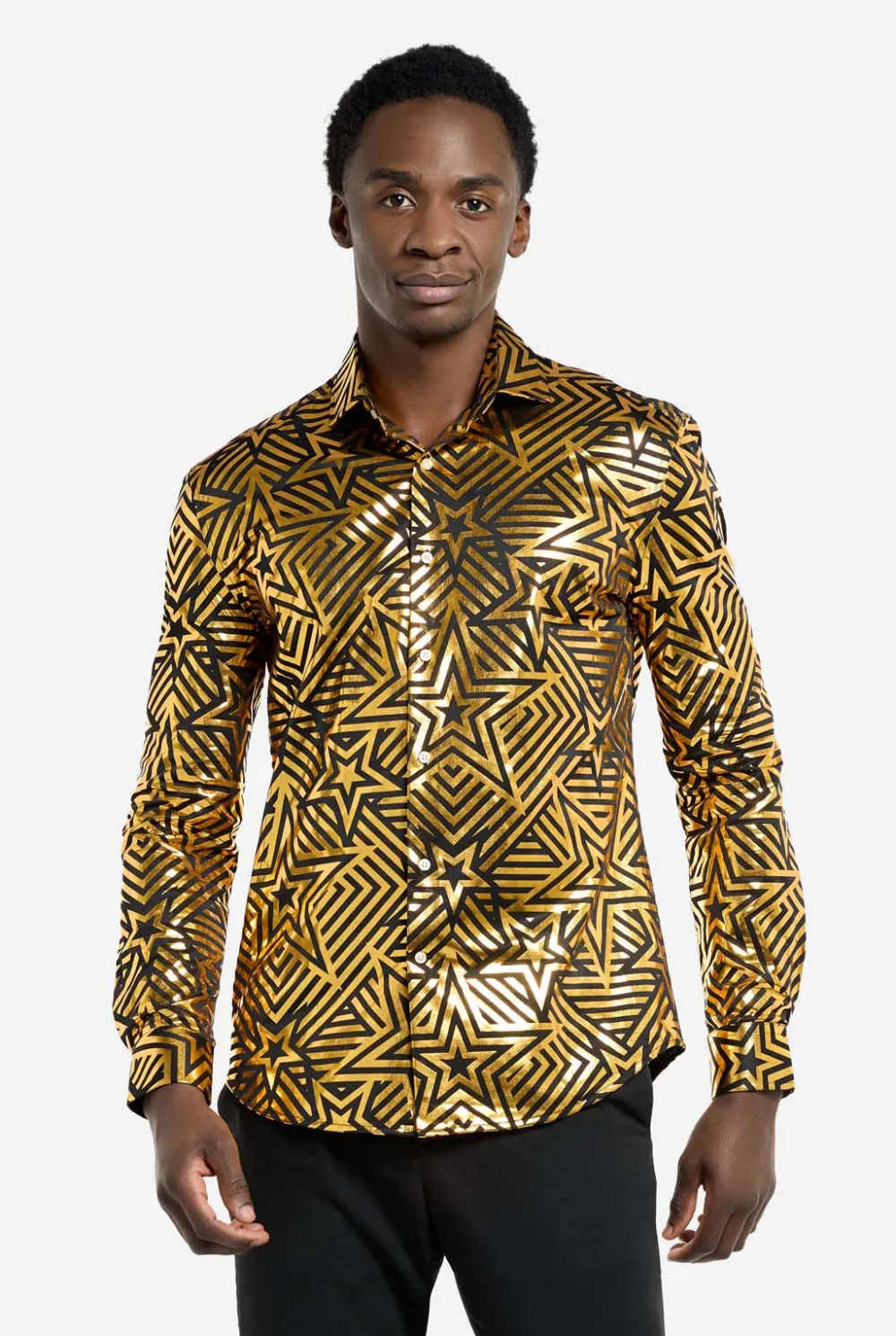 Heren OppoSuits Halloween Overhemden|Golden Geo Star