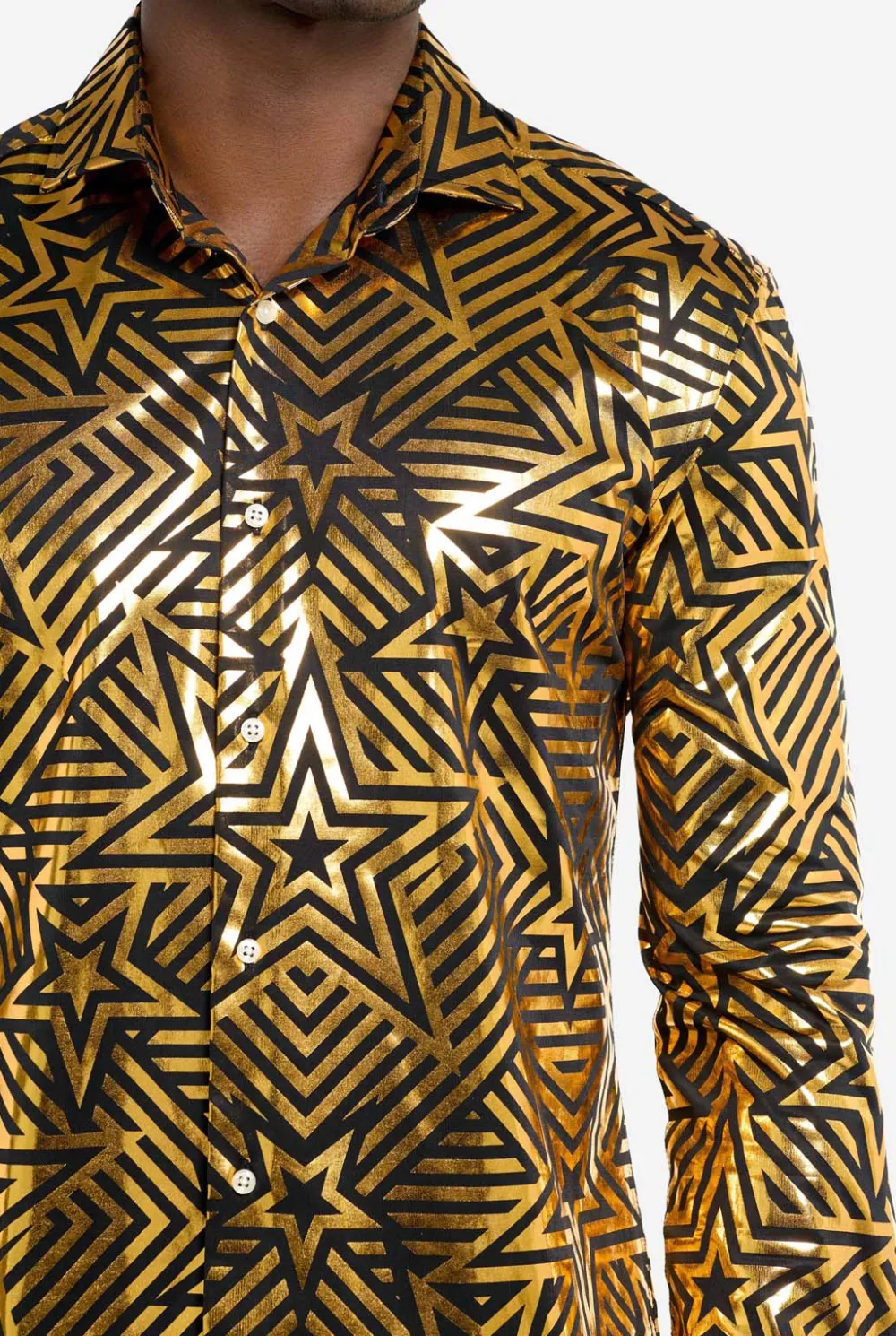 Heren OppoSuits Halloween Overhemden|Golden Geo Star