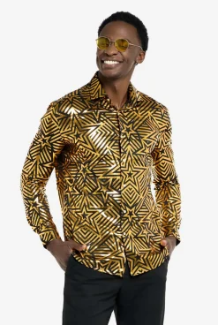 Heren OppoSuits Halloween Overhemden|Golden Geo Star