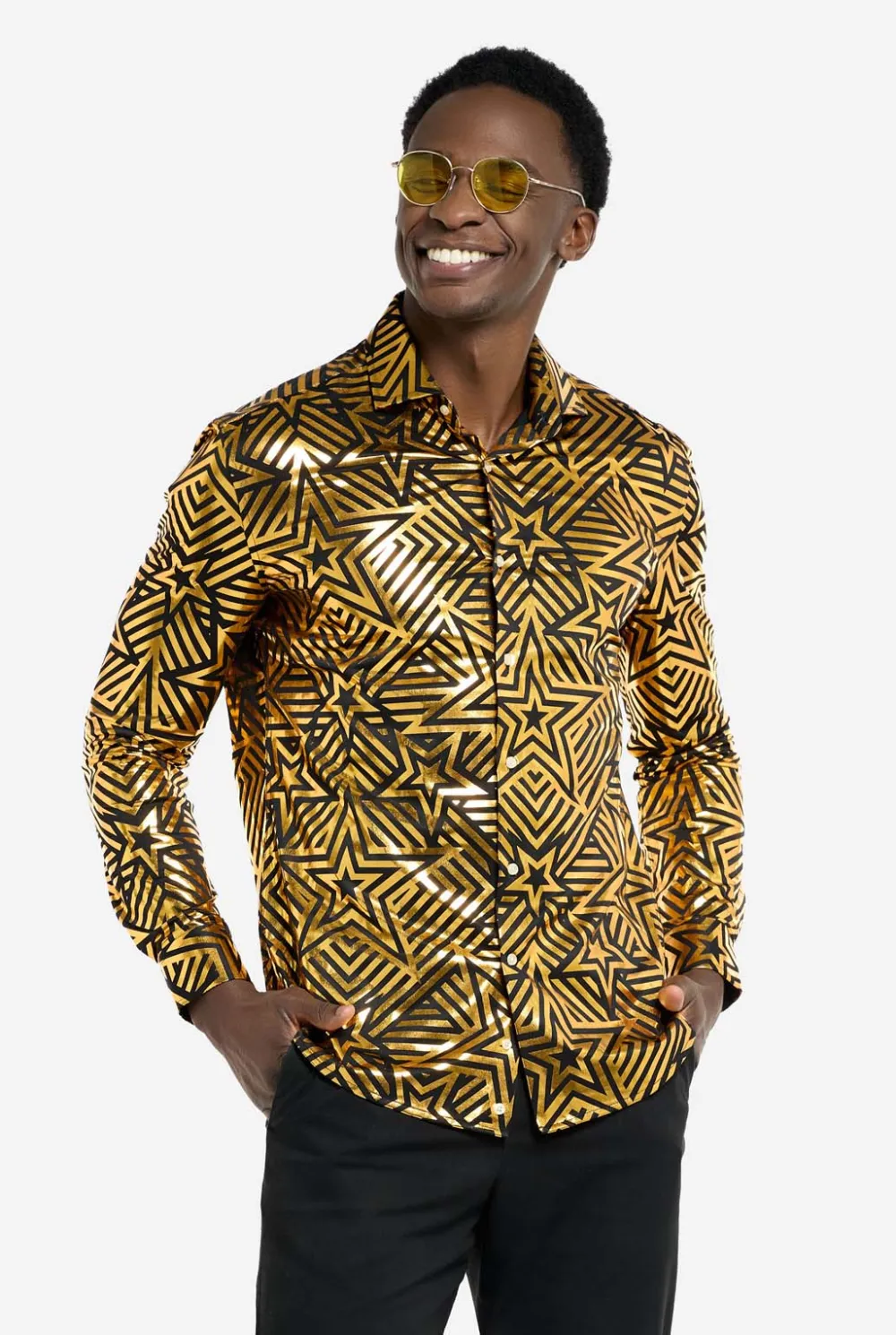 Heren OppoSuits Halloween Overhemden|Golden Geo Star