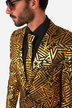 Heren OppoSuits Halloweenpakken|Vrijgezellenfeest Pakken|Golden Geo Star