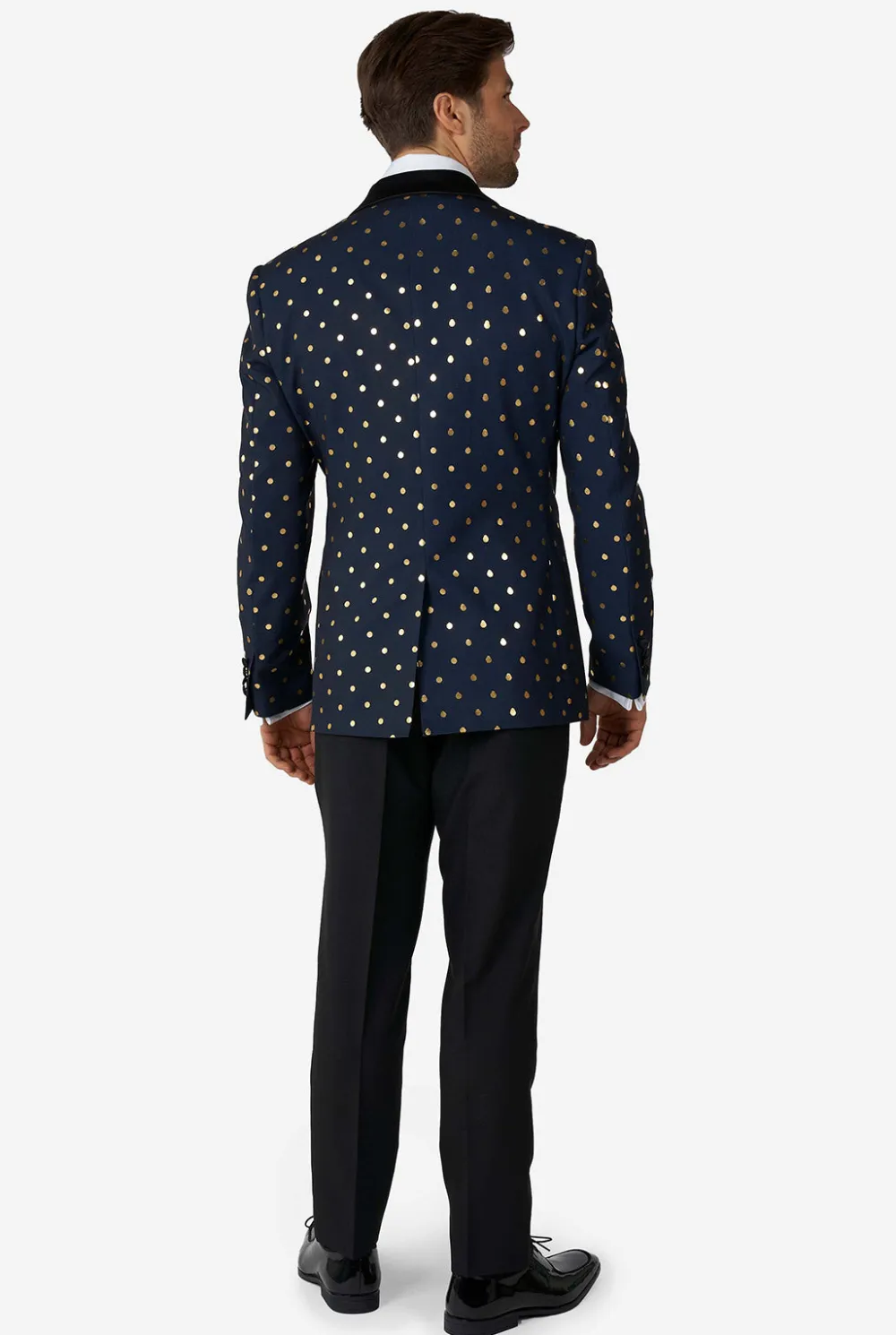 Heren OppoSuits Kerst Smokings|Goldy Dots