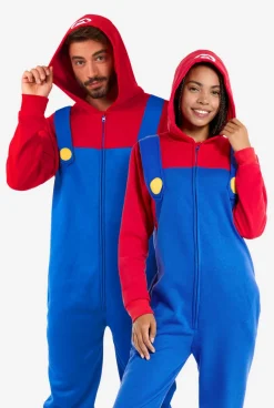 DAMES OppoSuits Karakter Onesies|Effen Gekleurde Onesies|Mario