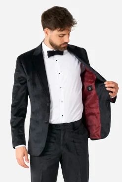 Heren OppoSuits Kerst Smokings|Midnight Black Velvet