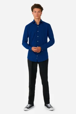 OppoSuits Effen Gekleurde Overhemden|Navy Royale