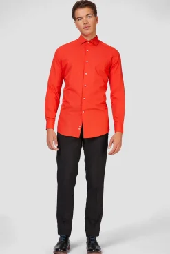 Heren OppoSuits Effen Gekleurde Overhemden|Red Devil