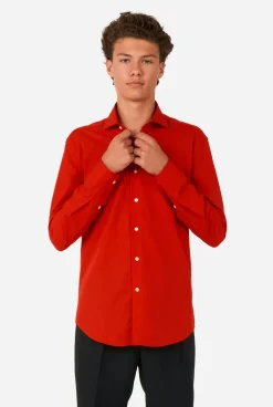 OppoSuits Effen Gekleurde Overhemden|Red Devil