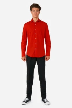 OppoSuits Effen Gekleurde Overhemden|Red Devil