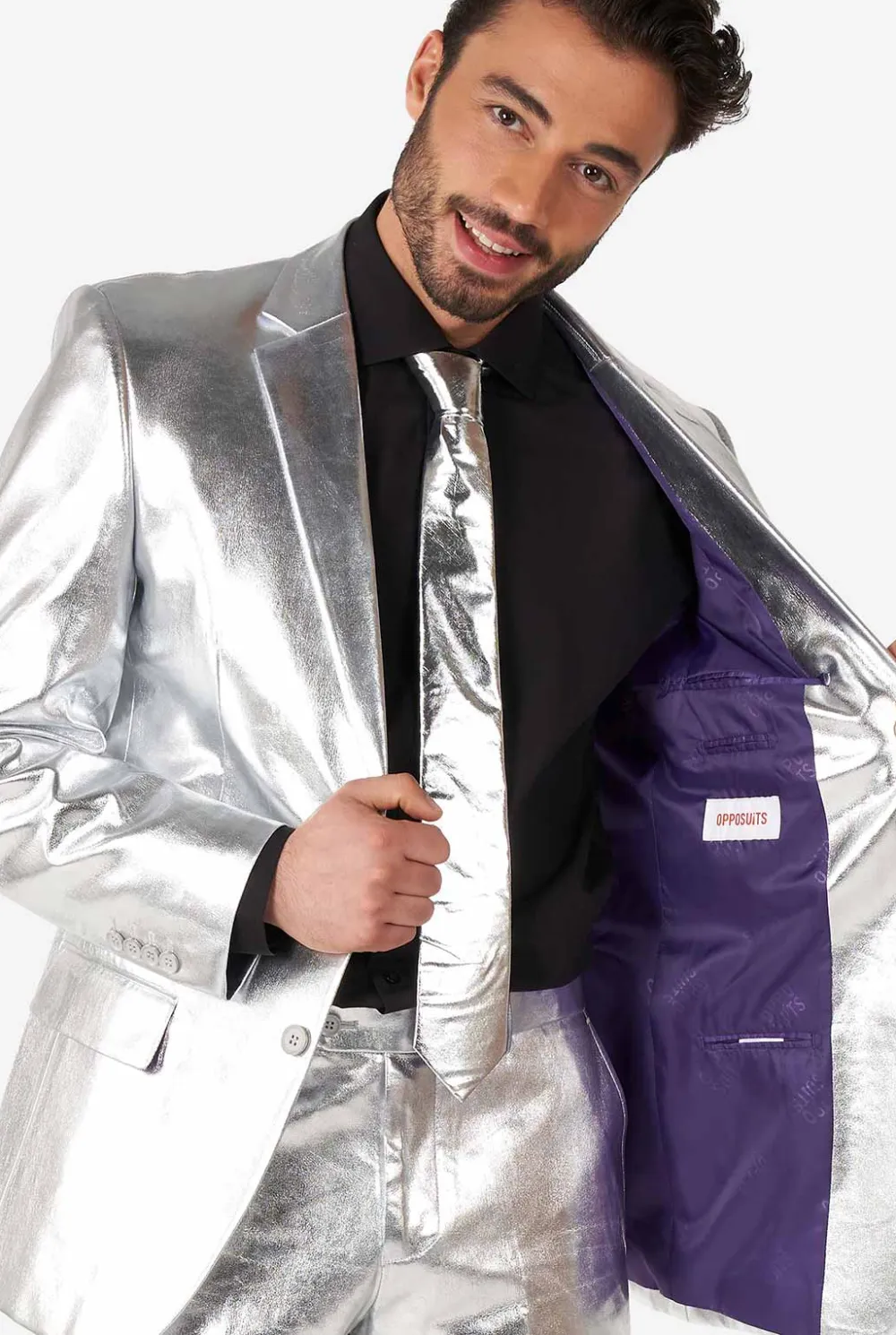 Heren OppoSuits Vrijgezellenfeest Pakken|Trouwpakken|Shiny Silver
