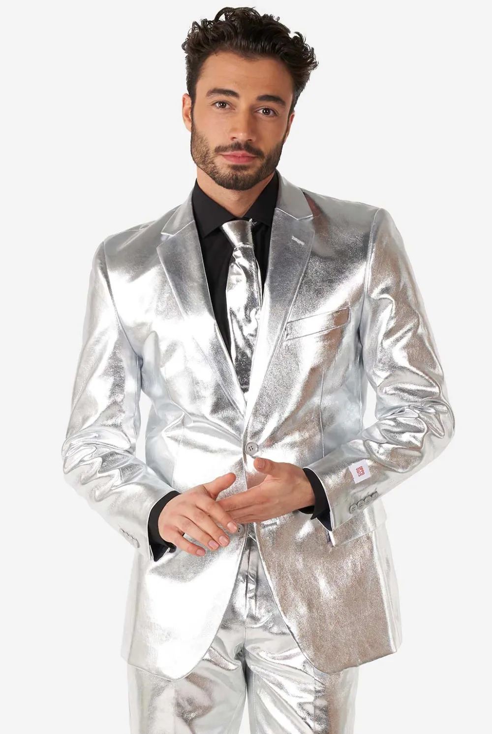 Heren OppoSuits Vrijgezellenfeest Pakken|Trouwpakken|Shiny Silver