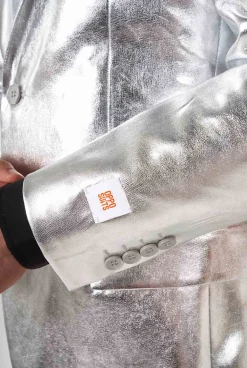 Heren OppoSuits Vrijgezellenfeest Pakken|Trouwpakken|Shiny Silver