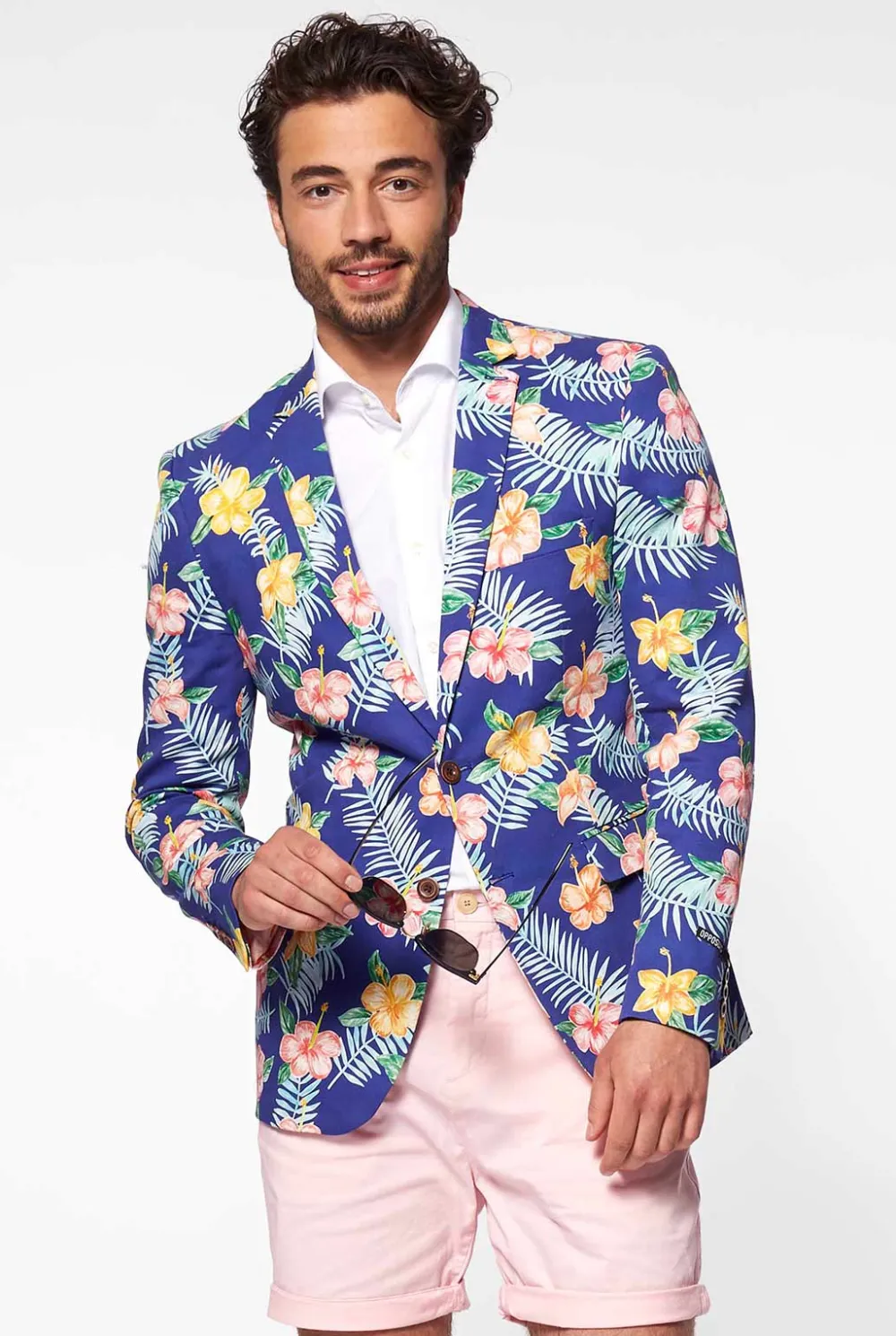 Heren OppoSuits Zomer Blazers|Tropical Flowers - Blue