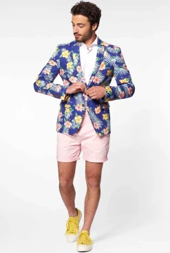 Heren OppoSuits Zomer Blazers|Tropical Flowers - Blue