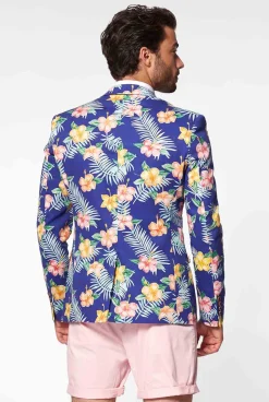 Heren OppoSuits Zomer Blazers|Tropical Flowers - Blue