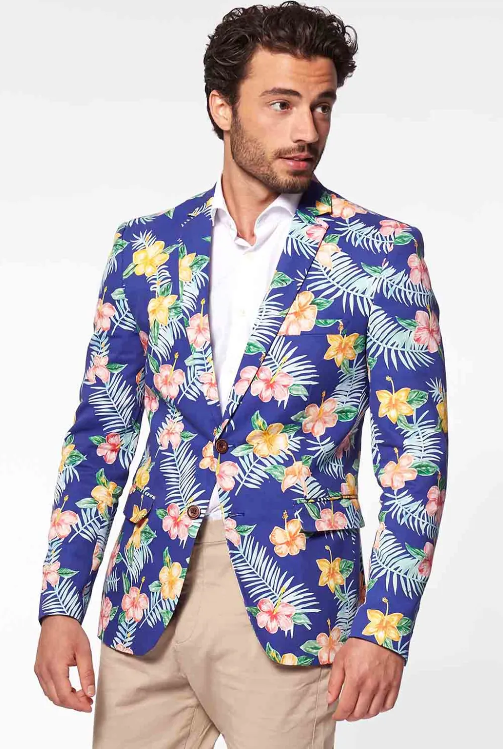 Heren OppoSuits Zomer Blazers|Tropical Flowers - Blue