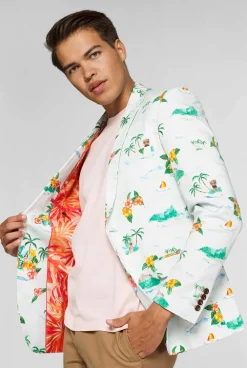 Heren OppoSuits Zomer Blazers|Deluxe Blazers|Tropical - Hawaiian - Aloha Blue
