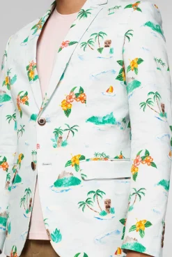 Heren OppoSuits Zomer Blazers|Deluxe Blazers|Tropical - Hawaiian - Aloha Blue