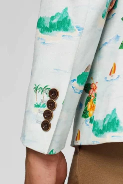 Heren OppoSuits Zomer Blazers|Deluxe Blazers|Tropical - Hawaiian - Aloha Blue
