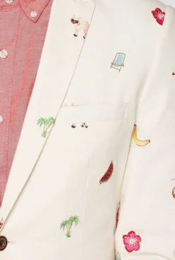 Heren OppoSuits Zomer Blazers|Deluxe Blazers|Tropical - Summer Icons - Off White