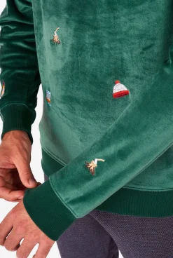 Heren OppoSuits Deluxe Sweaters|Kerst Sweaters|Velvet Green - Xmas Icons